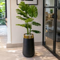 5 Ft Artificial Monstera Deliciosa Plant with Black
