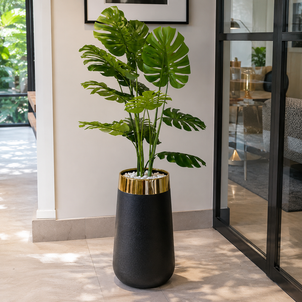5 Ft Artificial Monstera Deliciosa Plant with Black