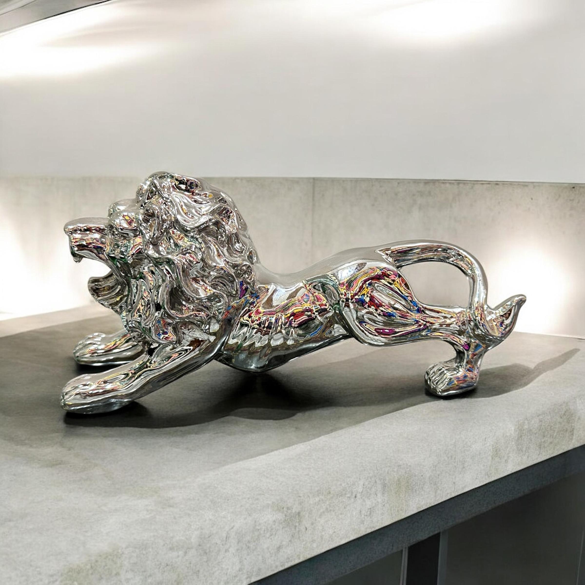 Golden & Silver Lion Sculpture