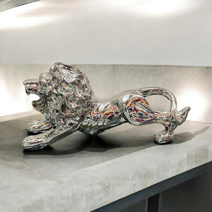 Golden & Silver Lion Sculpture