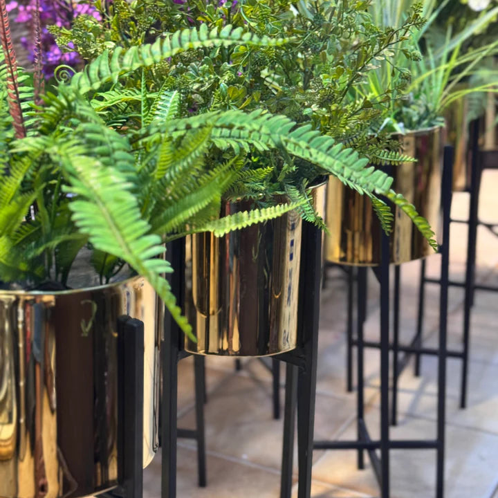 Artificial Flower with Golden Metal Stand